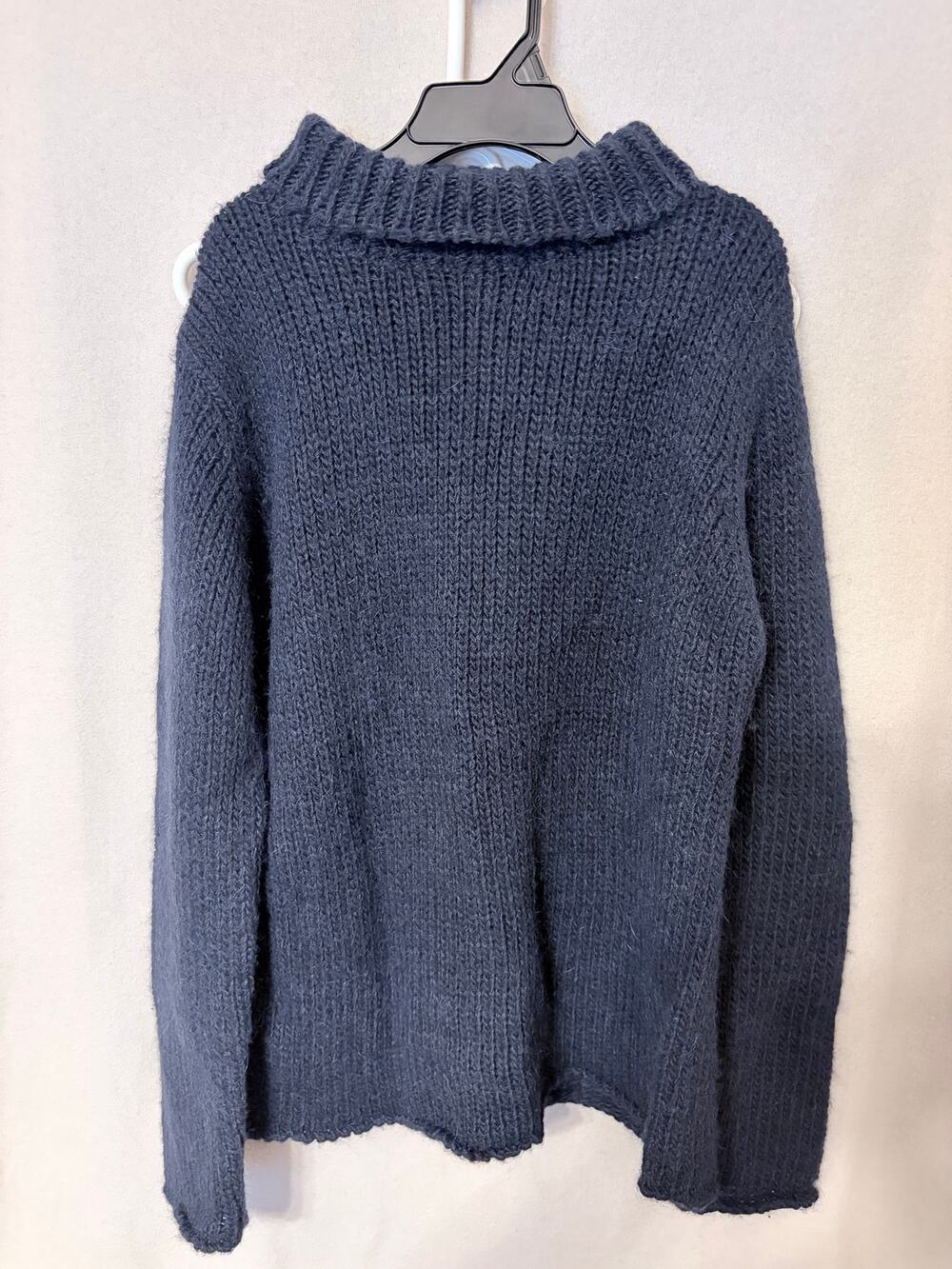 Vintage Nautica Jeans Co Chunky Alpaca Knit Sweater Navy L Grunge Y2K
